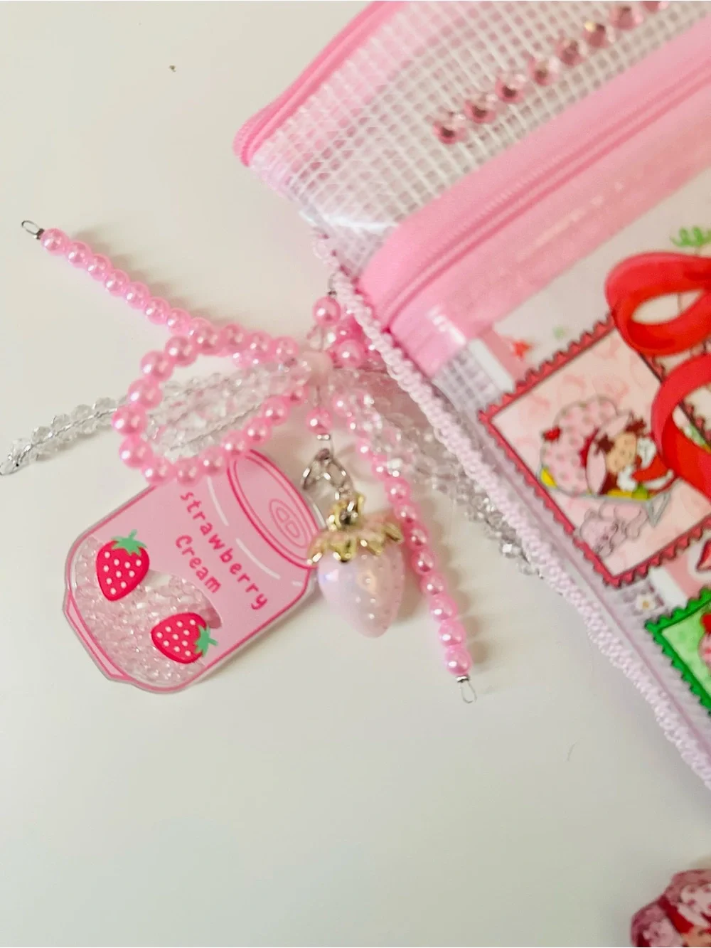 Strawberry-Themed Pink Pouch Journal